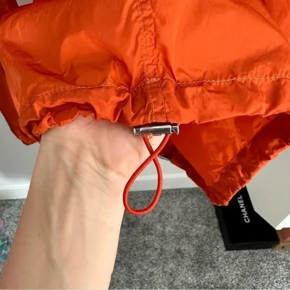 VINCE Orange Hooded Windbreaker Jacket SZ S - Picture 3 of 7